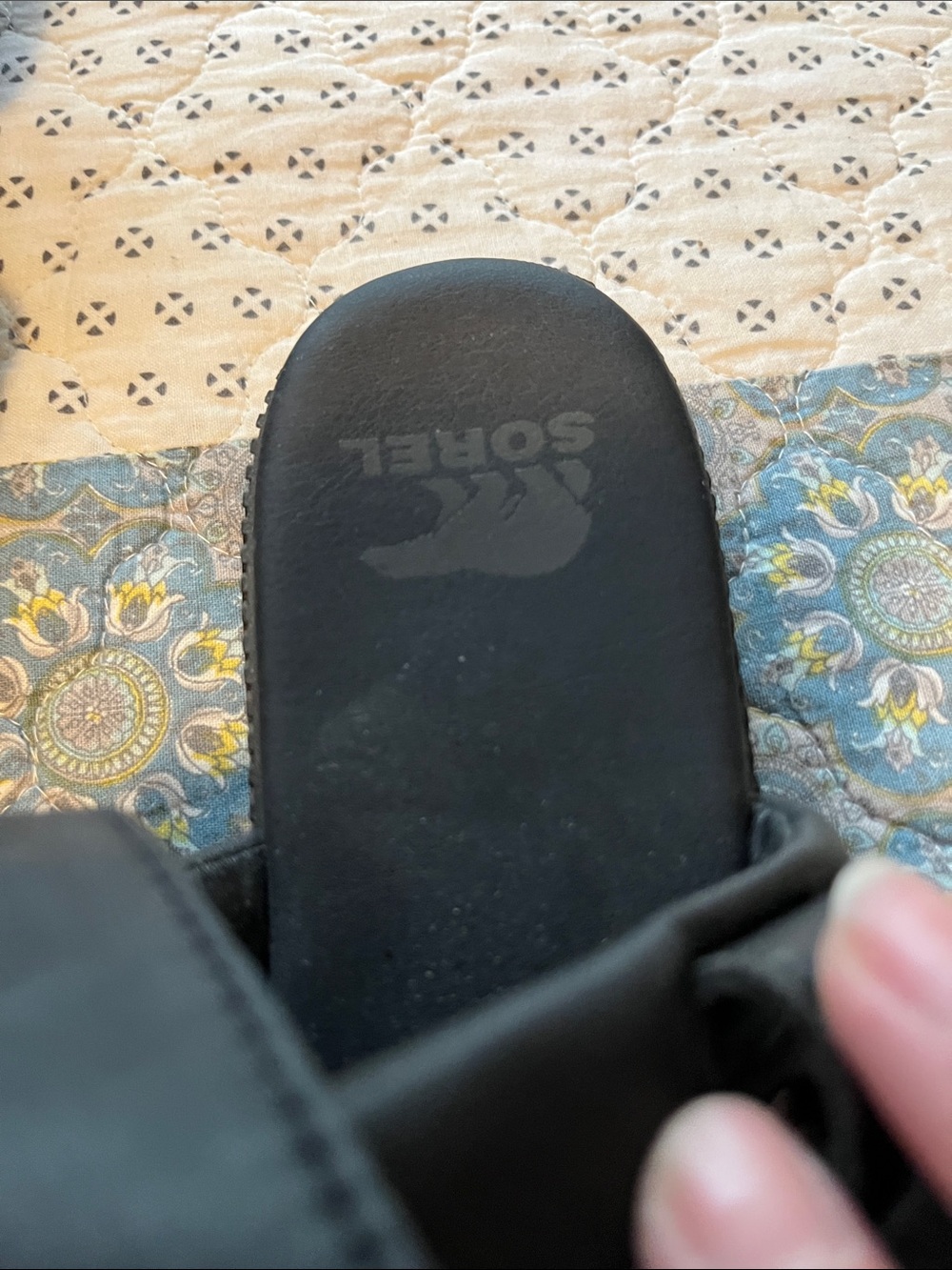 Black Padded Double-Strap Sandals - Picture 3 of 4